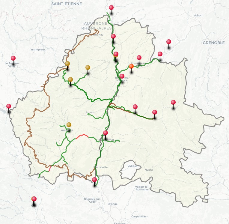 2607 carte velo drome ardeche